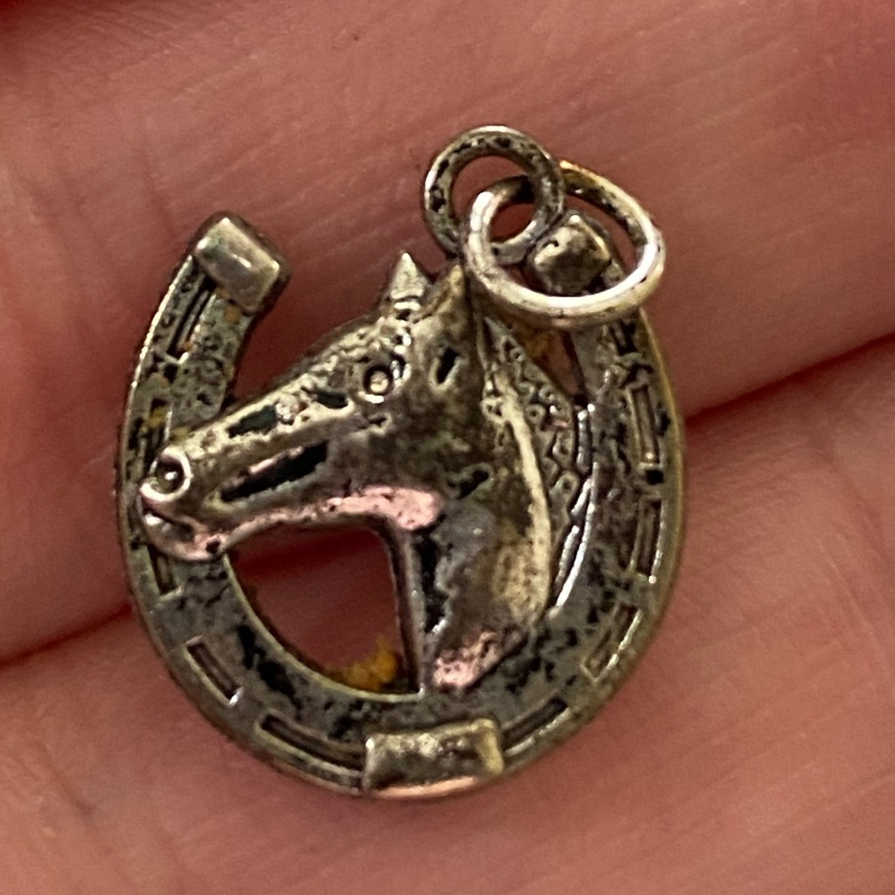 Sterling Silver Horse & Horseshoe Charm